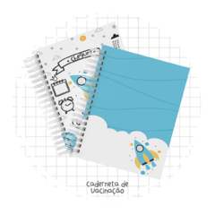 CADERNETA DE SAÚDE MENINO ASTRONAUTA PERSONALIZADA - Papel e EVA 