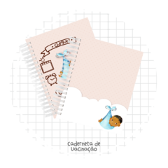 CADERNETA DE SAÚDE MENINO BEBÊ MENINO 2 PERSONALIZADA - Papel e EVA 