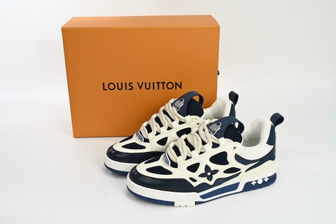 LOUIS VUITTON LEATHER LV LACE UP FASHIONABLE BOARD SHOES BLUE