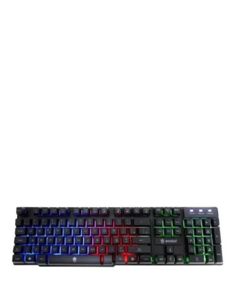 Teclado Gamer Semi-Mecânico Evolut Backlight Em Led Rainbow Rgb Abnt2 Usb Eg206 Kawke Com Fio
