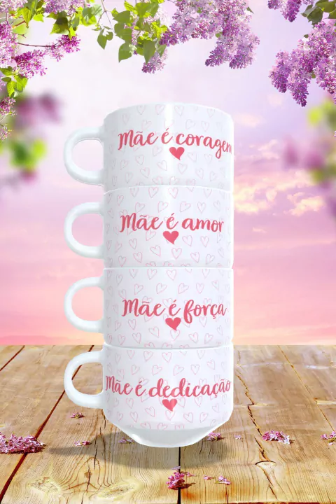 Xícaras com suporte metálico - Mãe é ...