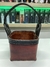 canasta de cuero marron - comprar online