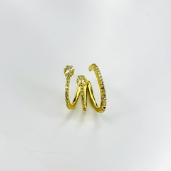 Piercing Fake Três Linhas Cravejadas