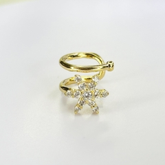 Piercing Fake Flor com Zircônias