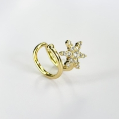 Piercing Fake Flor com Zircônias na internet