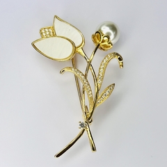 Broche de Roupa Madre Pérola, Pérola e Cravejados