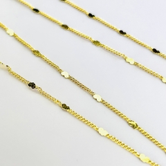 Colar Longo Mini Corações Chapados - comprar online