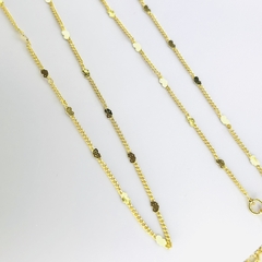 Colar Longo Mini Corações Chapados
