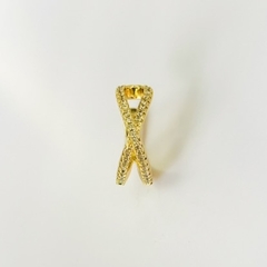 Piercing Fake Linhas Cruzadas com zircônias