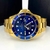 1ª Linha Submariner - dourado e azul - Pulseira de aço - K-Time Elegance