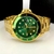 1ª Linha Submariner pequeno - verde e dourado - Pulseira de aço - K-Time Elegance