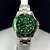 1ª Linha Submariner - prata, verde e branco - Pulseira de aço