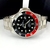 1ª Linha Submariner pequeno - vermelho, preto e prata - Pulseira de aço - K-Time Elegance