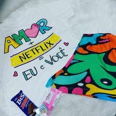 Pijama T-shirt Curto Tamanho único Netflix Eu e Você - comprar online