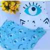 Pijama T-shirt Curto Tamanho único Olho Grego Azul