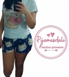 Pijama T-shirt Curto Tamanho único Gatinho