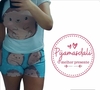 Pijama T-shirt curto tamanho único Ouriço