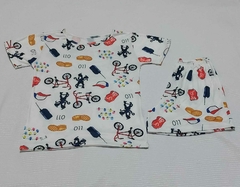 Pijama T-shirt Curto Infantil Objetos 6/8 - comprar online