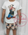 Pijama T-shirt Curto Infantil Popeye 12/16