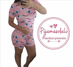 Pijama T-shirt Curto tamanho único Olho Grego Rosa M COLEÇÃO NOVA