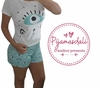 Pijama T-shirt Curto tamanho único Olho Grego Ciano M