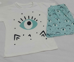 Pijama T-shirt Curto tamanho único Olho Grego Ciano M - comprar online