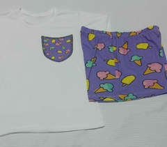 Pijama T-shirt Curto Infantil Sorvete 6/8 - comprar online