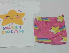 Pijamas T-shirt Curto Infantil Estrelinha 8/10 - comprar online