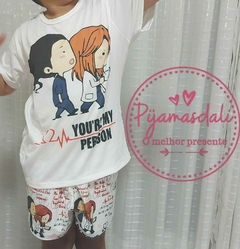 Pijama T-shirt Curto Infantil Grey's Anatomy 6/8