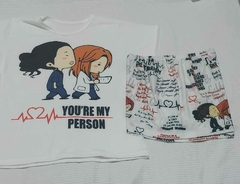 Pijama T-shirt Curto Infantil Grey's Anatomy 6/8