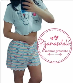 Pijama Alcinha Curto Flork com Café