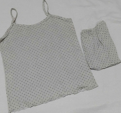 Pijama Alcinha Curto Cinza Bolinhas Pretas M - comprar online