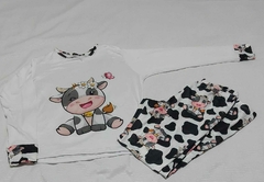 Kit Família Pijama Longo Vaquinha P e 4/6 - comprar online