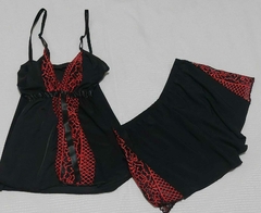 Pijama Alcinha em Liganete P Curto Preto - Pijamasdali