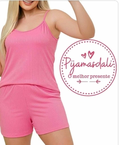 Pijama Alcinha Curto canelado Rosa GG COLEÇÃO NOVA