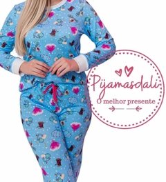 Pijama Longo Objetos de Princesa GG COLEÇAO NOVA