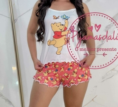 Pijama Alcinha Curto Ursinho Pooh COLEÇÃO NOVA