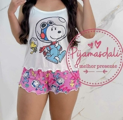 Pijama Alcinha Curto Snoop Astronauta COLEÇÃO NOVA
