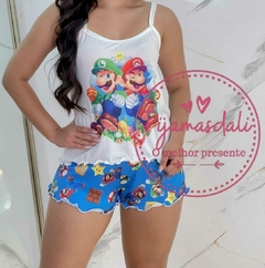 Pijama Alcinha Curto Super Mario Bros COLEÇÃO NOVA