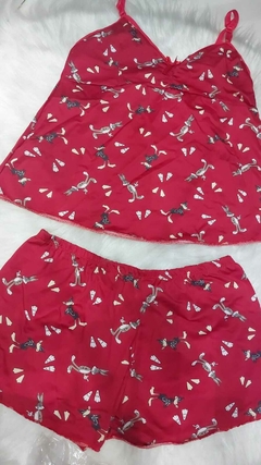 Pijama Alcinha Cropped Curto Perna Longa