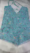 Pijama Alcinha Cropped Curto Passarinhos