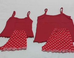 Kit Família Pijama Alcinha Curto Bolinhas Adult Tamanho único e Infantil 4/6 - comprar online