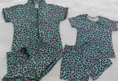Kit Família Oncinha Verde P e 6/8