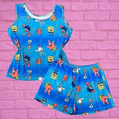 Pijama T-shirt Regata Bob Esponja