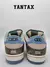Zapatillas Nike SB Dunk Low Crenshaw Skate Club, vista trasera con detalles en tonos verdes y azules.
