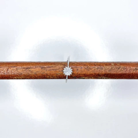 Anel Solitário Trabalhado Prata 925 - comprar online