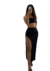 Conjunto Olívia saia longa com fenda e cropped suplex na internet
