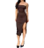 Vestido Fenda Midi Tomara que Caia Canelado na internet