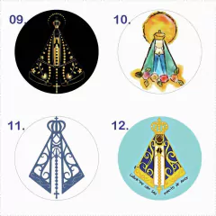 Chaveiro Redondo em Resina Epóxi – Nossa Senhora Aparecida Personalizável - loja online