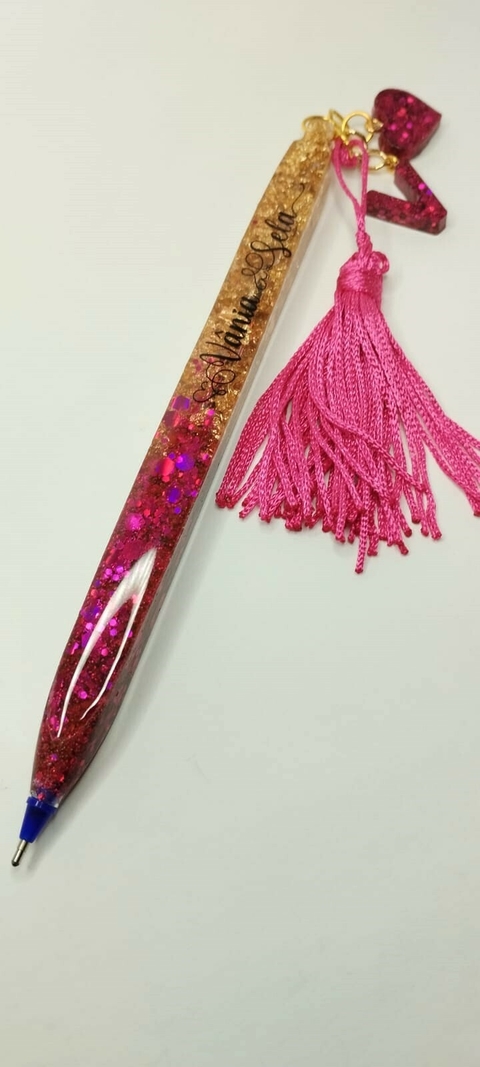 Caneta Retangular com Pingente